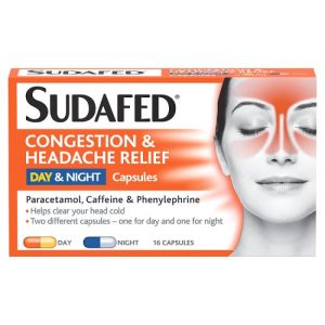 Sudafed Congestion Headache Day & Night Caps 16s