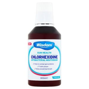 Wisdom Chlorhexidine Alcohol Mint M/Wash 300ml