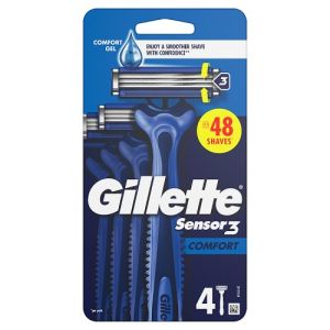 Gillette Sensor3 Disposable Razors 4pk Comfort Gel