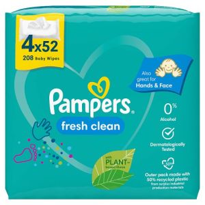 Pampers Baby Wipes 4x52s Fresh Clean 