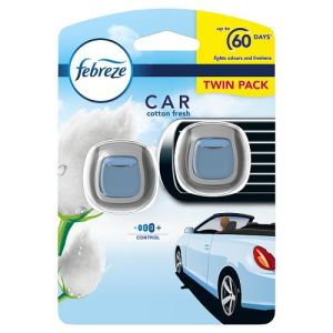 Febreze Clip On Car Air Freshener 4ml Twin Cotton