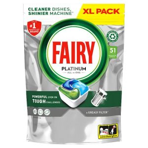 Fairy Platinum All In One Dishwasher Tablets 51pk Original