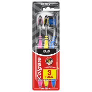 Colgate T/Brush Charcoal Zig Zag 3s